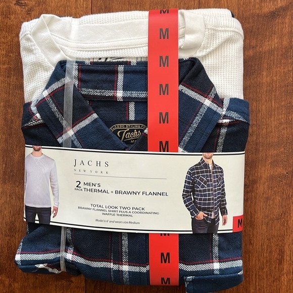 Jacks 2 Pack Men’s Thermal + Brawny Flannel - Picture 3 of 3